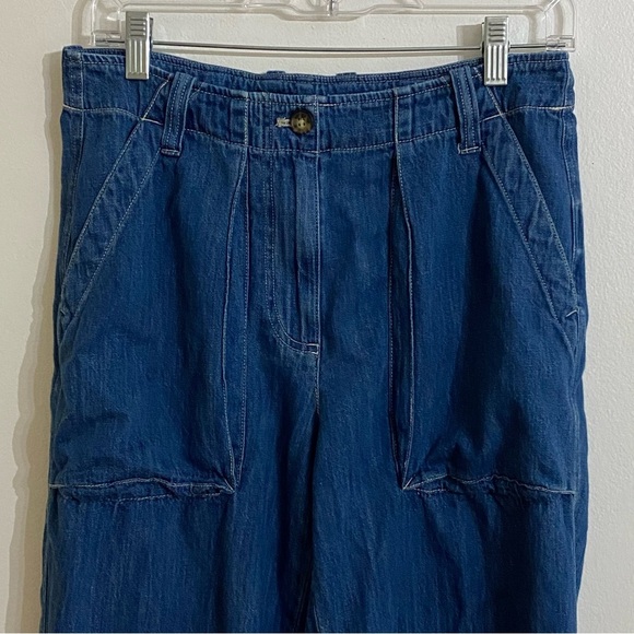 J Crew Blue Lightweight Denim Pants Linen Cotton Woman’s Size 6 - Picture 3 of 6